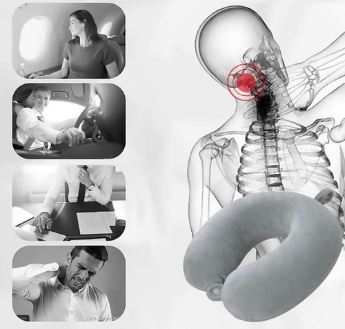 Collarin Almohada Cervical Viscoelástica Cuello U Gel Funda