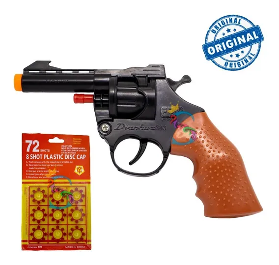 Revolver Espoleta + Cartela 72 Shot Revolver De Espoleta Toy
