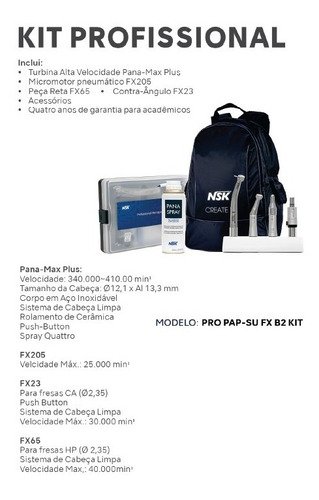Imagem 4 de 4 de Kit Acadêmico Nsk Pro Pap Su Fx B2 Kit