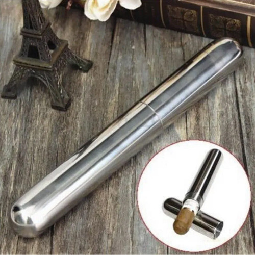 Estuche Metálico Portátil De Un Solo Tubo Para Cigarros