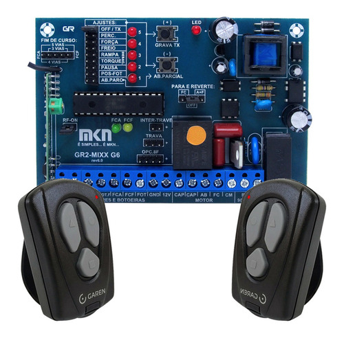 Central Placa Portao Automatico Gr2-mixx Com Dois Controles