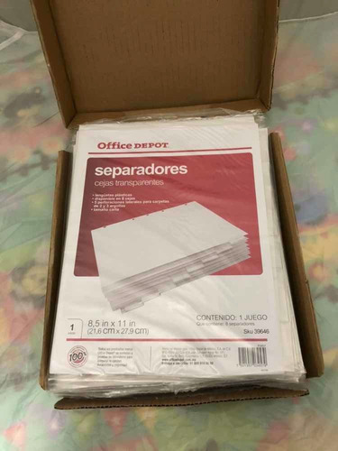 Paquete De Separadores De Hojas Para Carpeta Office Depot | Envío gratis
