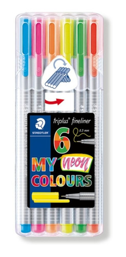 Estuche 6 Microfibras Neon Colours Staedtler 334 - Rosario