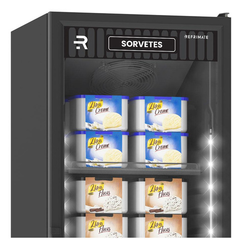 Visa Cooler Sorvete -22ºc 400l Vcs400pv Preto 220v Refrimate Cor Branco