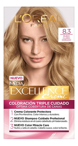 Tinte Imedia Excellence Loréal Creme Tono 8.3