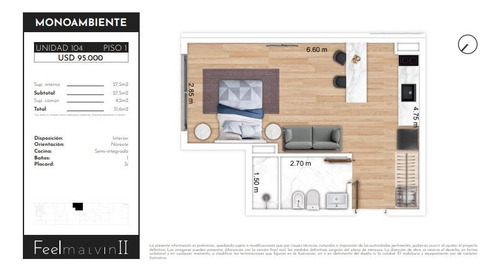 Venta Apartamento Monoambiente Malvín (ref: Tbr-4015)