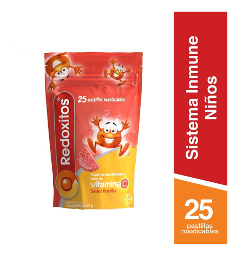 Suplemento Vitamínico  Frutilla Masticables X 25 C Redoxito