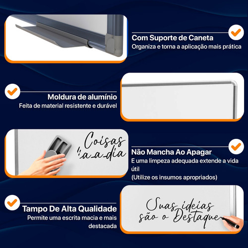 Lousa Quadro Branco Alumínio 50x70cm + Suporte Tripé Stalo