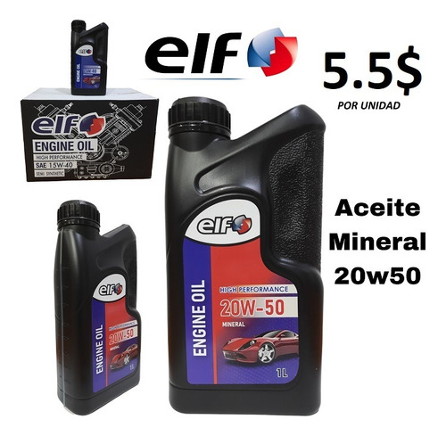 Aceite 20w50 Mineral Marca Elf Hecho En Usa Api Sp