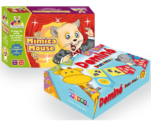 Pack 2 Juegos Didáctico Infantil Preescolar De Domino Mimica