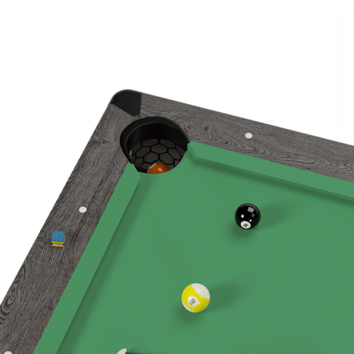 Mesa De Billar Pool Convertible A Comedor De Lujo Xl Gris