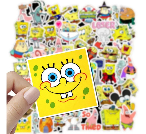 Bob Esponja 50 Stickers / Calcomania / Autoadhesivo