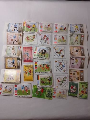 30 Timbres Postales De Futbol (diferentes)