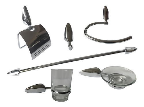 Set De Accesorios Para Baño Fermetal Metalico Kit 6 Piezas