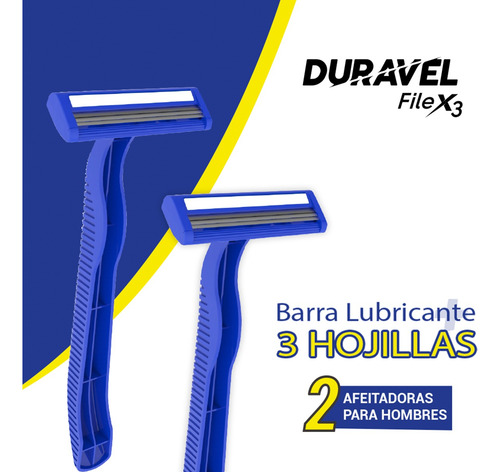 Afeitadora Descartable Duravel Filex 3 Hombre (250 Unidades)