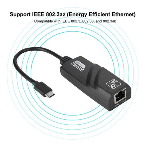 Placa De Rede Gigabit Superspeed Tipo-c Para Gigabit Etherne
