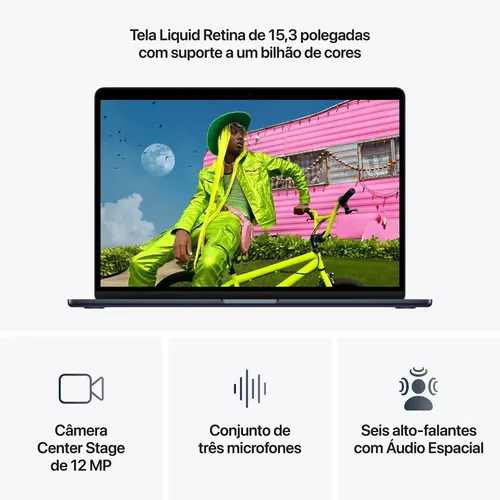 Apple Macbook Air 15 M5 16gb 1tb Meia-noite | Parcelamento sem juros
