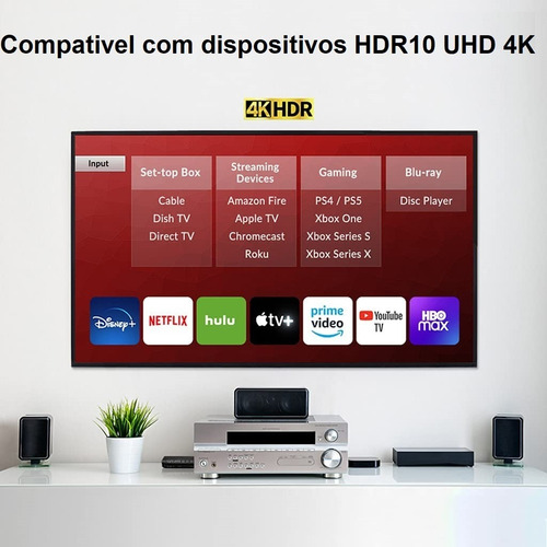 Imagem 6 de 6 de Conversor Extrator Audio Hdmi 2.0 4k@60hz Arc Hdcp 2.2 Hdr10