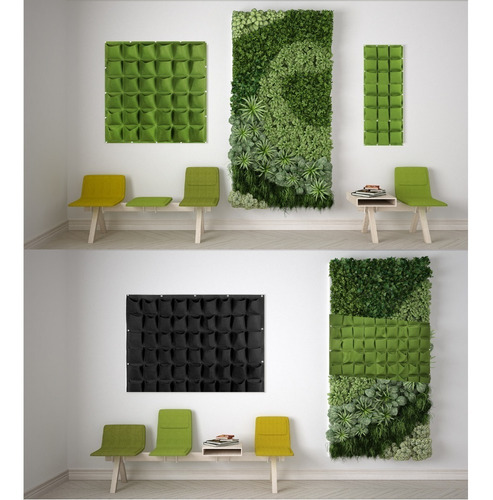 Imagen 6 de 6 de Jardín Vertical De Geotextil. 72 Bolsas. Huerto Y Muro Verde