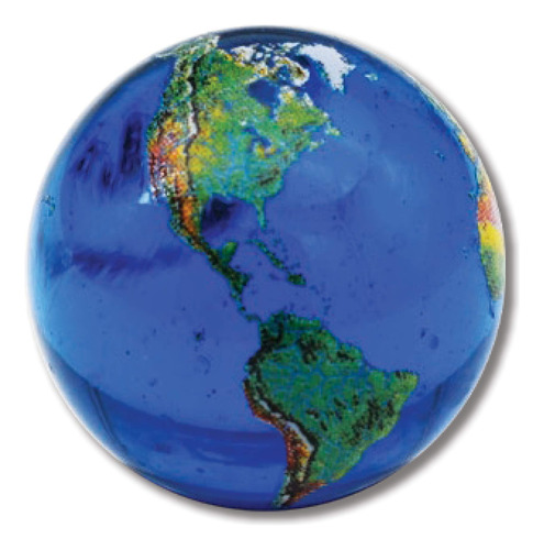 Canica De Vidrio Reciclado Planeta Tierra 2.54 Cm 5 Piezas