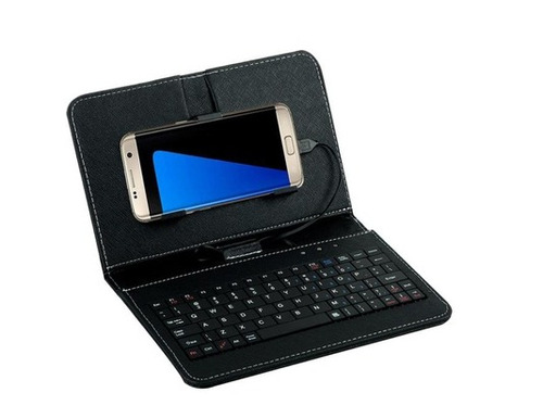 Funda Y Teclado Para Celular Color Negro