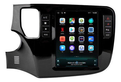 Multimidia Tesla Outlander 13/19 Android 14 64gb Carplay Cam