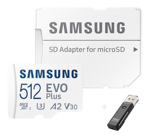 Tarjeta Micro Sd Samsung Evo Plus 512 Gb 100 Mb/s U3 4k +
