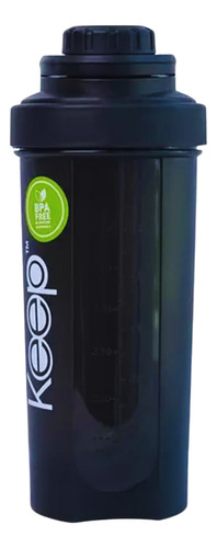 Botella Keep Shaker Negra 700 Ml Plástica.