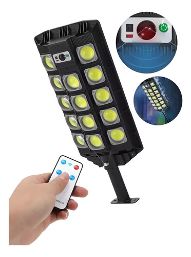 Pack X2 Foco Led Solar Con Sensor Movimiento Y Control 600w