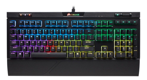 Teclado gamer Corsair Strafe MK.2 QWERTY inglés US color negro con luz RGB