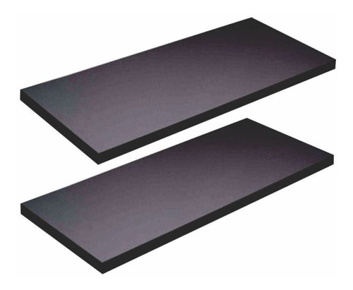 Kit 2 Prateleiras Flutuantes 25mm 120x30 Mdf Preto 120x30cm.