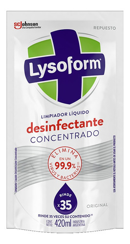 Limpiador Lysoform Liquido Desinfectante Concentrado X 420ml