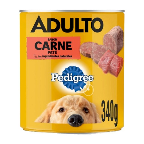 Lata Pedigree Perros Adultos Sabor Carne Paté X 340 G