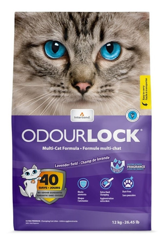 Odourlock Arena Gatos Libre Polvo Ultrapremium Lavanda 12kg