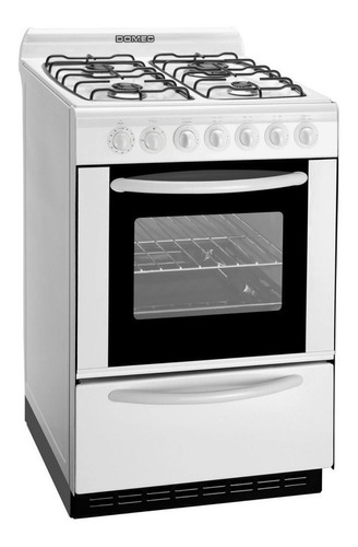 Cocina Domec CBULEAV a gas/eléctrica 4 hornallas  blanca 220V puerta con visor 64L