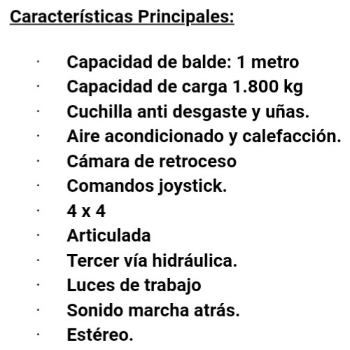 Pala Cargadora Crybsa C80 Balde 1 Metro