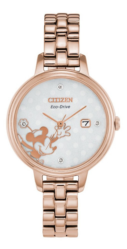 Citizen Minnie Mouse Rose Goldtone Ew2448-51w ..... Dcmstore Color de la correa Oro Rosa Color del bisel Oro Rosa Color del fondo Plata