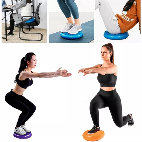 Cojín Hinchable Morado Disco con Bomba Goma para Fitness Yoga Pilates  Coordinación Rehabilitación Equilibrio – OcioDual