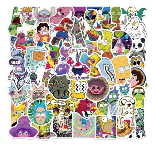 Stickers Calcomanías Dibujos Animados Clásicos Set X 12