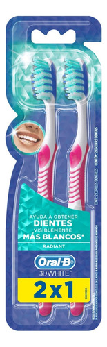 Cepillo de dientes Oral-B 3DWhite Radiant suave pack x 2 unidades