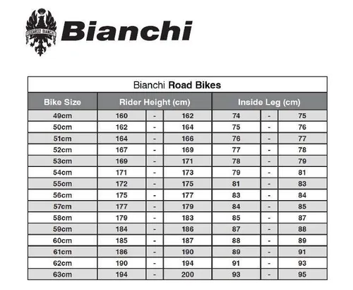 Bianchi intenso sales size chart