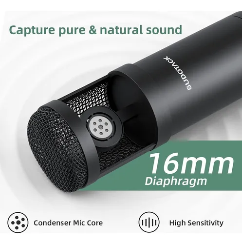 Micrófono De Pc Sudotack Usb Streaming Podcast, 192 Khz/24 B