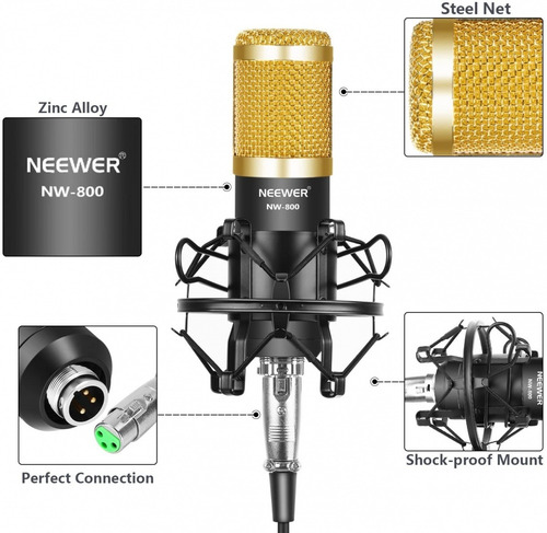Micrófono Condensador Neewer Nw-800 Sin Phantom W01