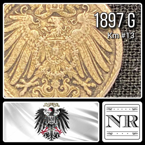 Alemania Imperio - 5 Pfennig - Año 1897 G - Km #11 - Águila 