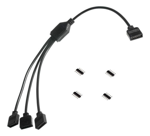 Cabo Splitter Rgbw 5 Pinos - 1t3 Preto + Conector P5 Tensão De Operação 12v 12v