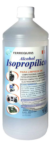 Alcohol Isopropílico 99% De Concentración 1000ml Ferrequim