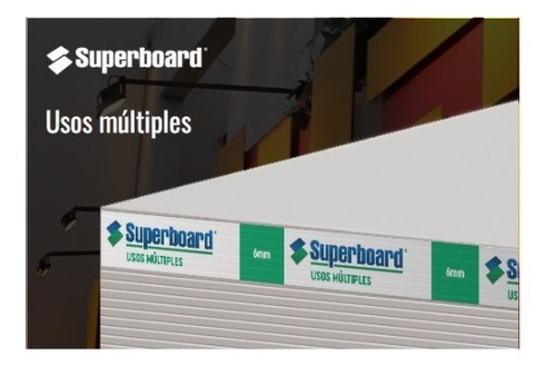Placa Exterior Cementicia Superboard 6 Mm Borde Recto Gris Cemento