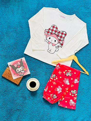Pijama Cute Dama Disney Moda Pantalón, Playera Y Calcetas