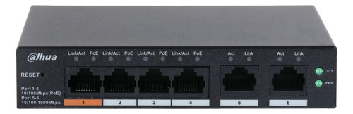 Dahua Cs4006-4et-60 Switch 4 Puertos Poe 6 Puertos Admin