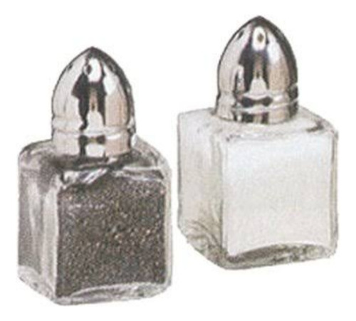 24 Mini Saleros Pimenteros Vidrio Tapa Cromada 25 Mls